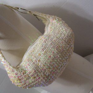 Apt. 9 Fashion Handbag White with AB Sequins Sak Hobo NWOT
